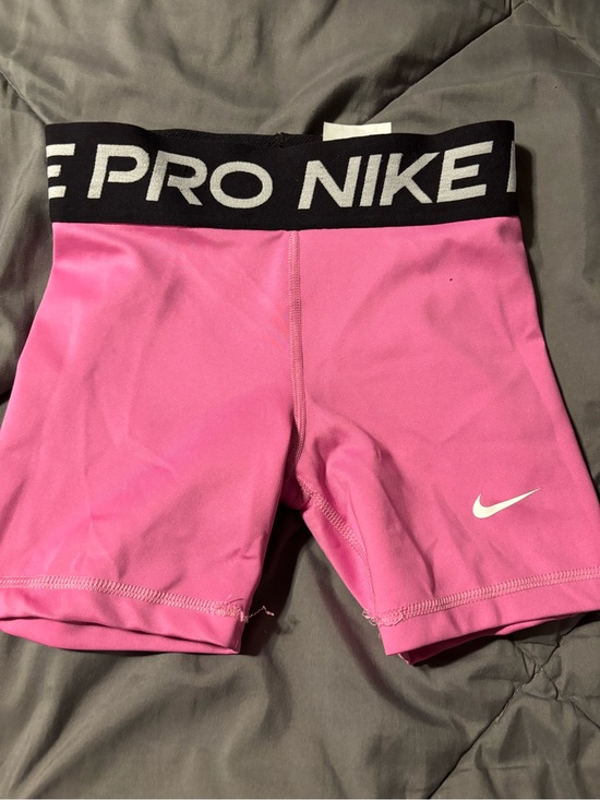 Nike Pants - Nike Women's Pink Pro Bike Shorts with Branded Waistband